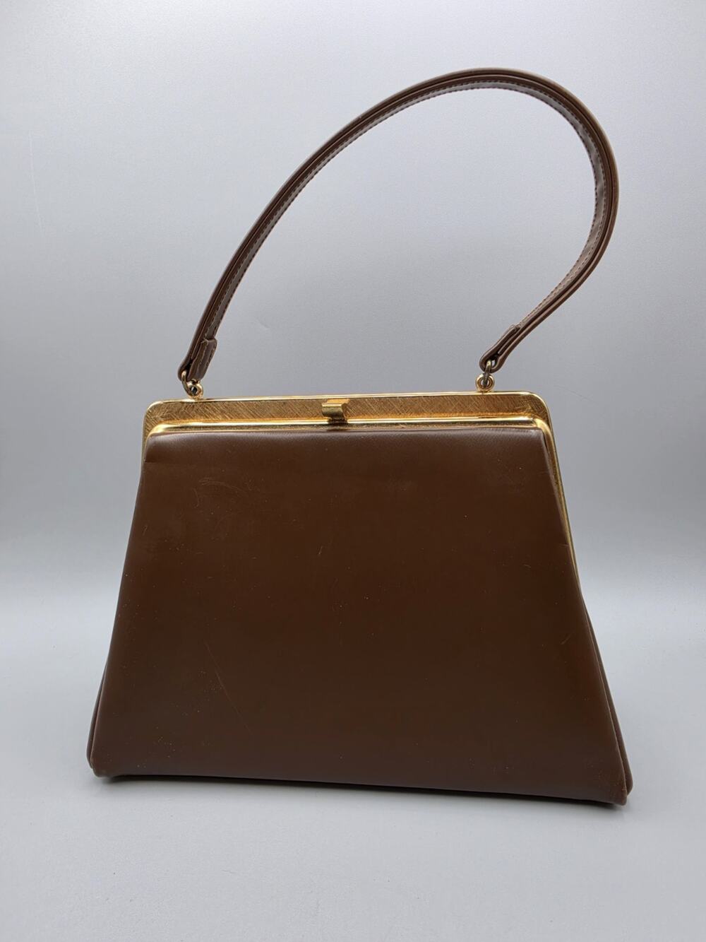 Vintage Theodor California Handbag Purse Brown & Gold Retro Classic